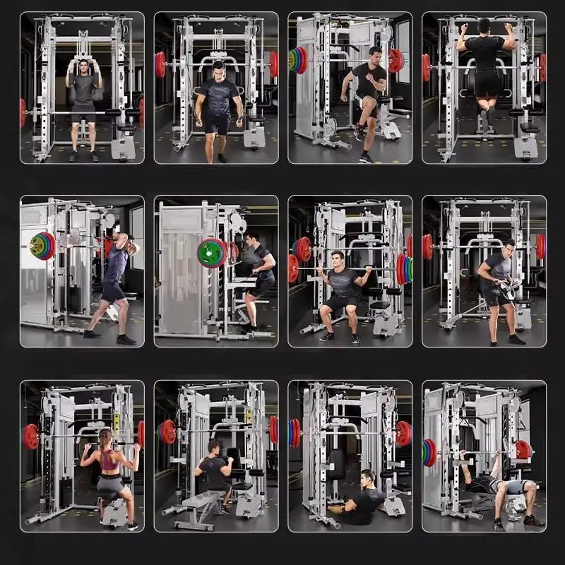 آلة تدريب شاملة متعددة الوظائف سميث رف مقاعد البدلاء الصحافة رف القرفصاء أجهزة لياقة بدنية آلة الكل في واحد #4