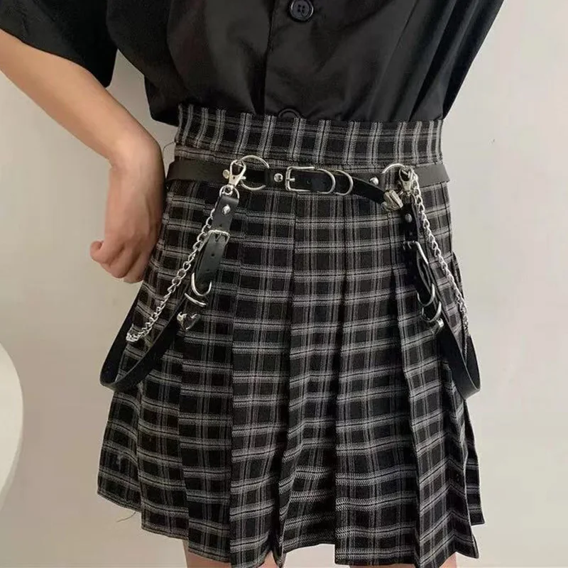 

Women's harness Belt Women Goth Chain Waistband Leather Ladies Punk Fashion Streetwear Waist Corset Casual Dress PJ525