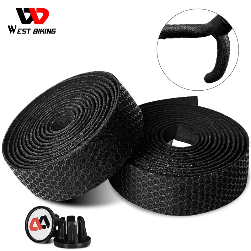 WEST BIKING Professional Soft Road Bike Handlebar Tape PU EVA Anti-slip Bike Bars Grips Tape Cycling Bicycle Handlebar Tape