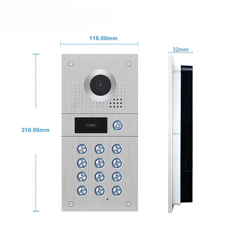Look 170 Degree Fish-Eye Wide Angle 2-Way Video Intercom Door Bell for Villa Video Door Phone