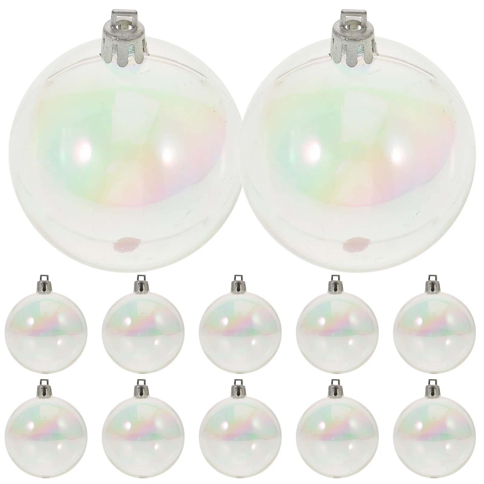 

12Pcs Pearly Bubble Christmas Ball Decoration Transparent Colorful Xmas Tree Pendant Holiday Ornament Party Decor
