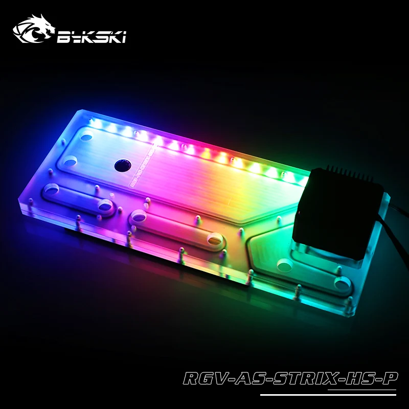 BYKSKI Acrylic Waterway Board Solution for ASUS ROG Strix Heli Case,Support DDC Pump,Reservoir Replace Water Tank