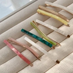 3pcs/set Acetate Bobby Pins Barrettes Hair Clips Plain Color Side Pins Sweet Women Hair Accessories