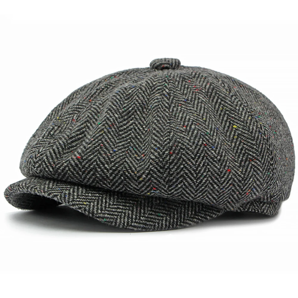 Mz4253 boinas outono inverno chapéus para homens mulheres xadrez artista pintor boina de lã chapéu hera boné plano masculino feminino boina octogonal