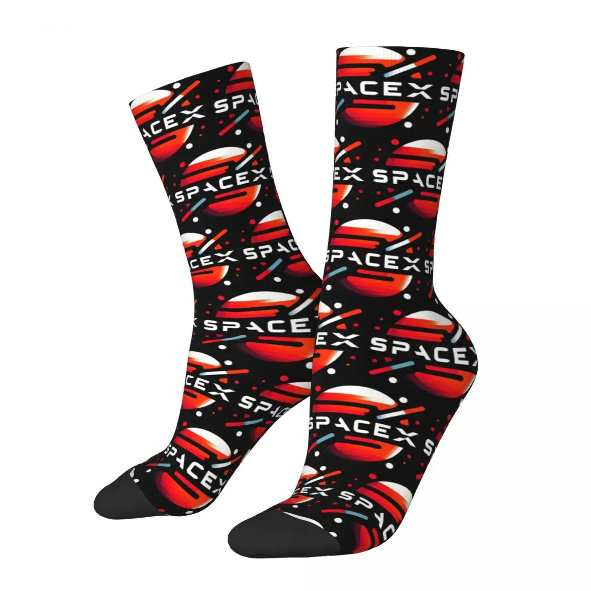 

Crazy compression X Sock for Men Harajuku SpaceX Starship Seamless Pattern Crew Sock Casual