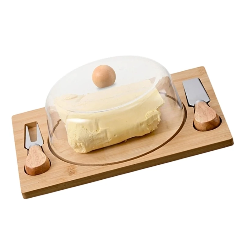 See Through Lid Butter Tray with Base for Breakfast Tables, Refrigerator Shelves, and Daily Meal Service Each Day