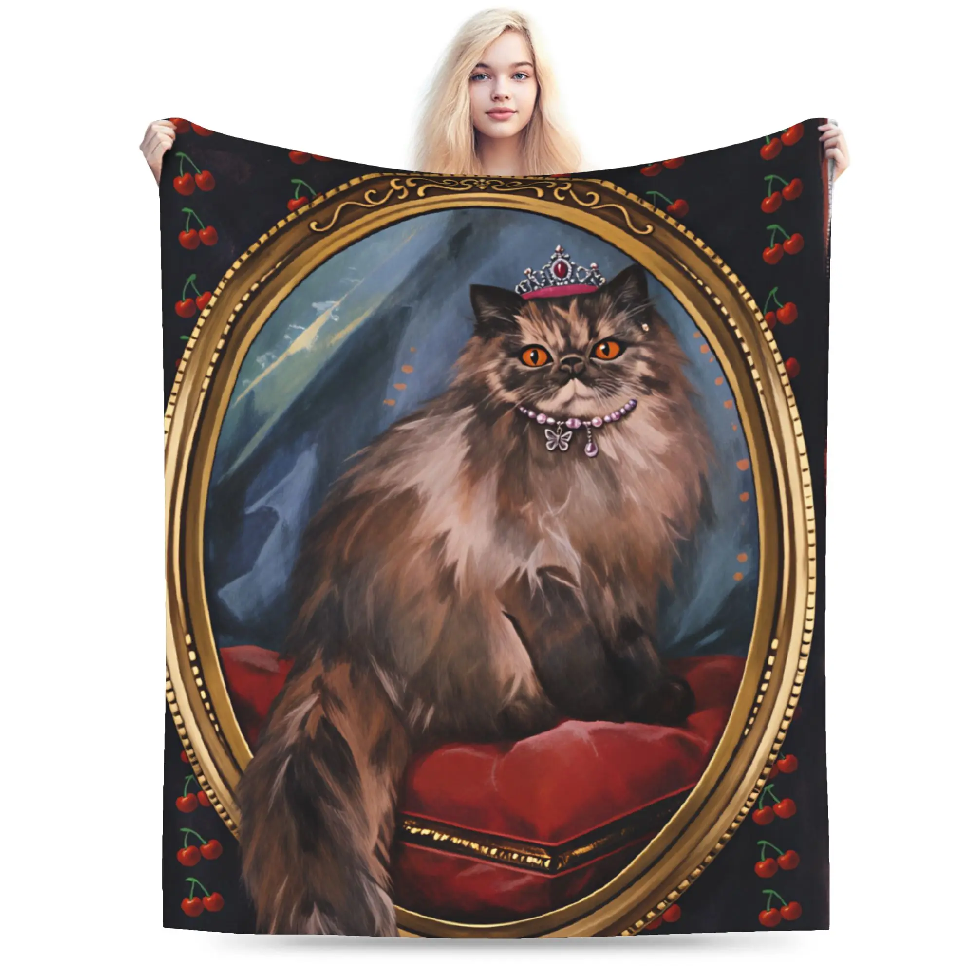 Carl Cat Plush Blanket Girls Boys  Flannel Throw Blanket For Couch Chair Sofa Bed Warm Custom Quality Bedspread Birthday Gift
