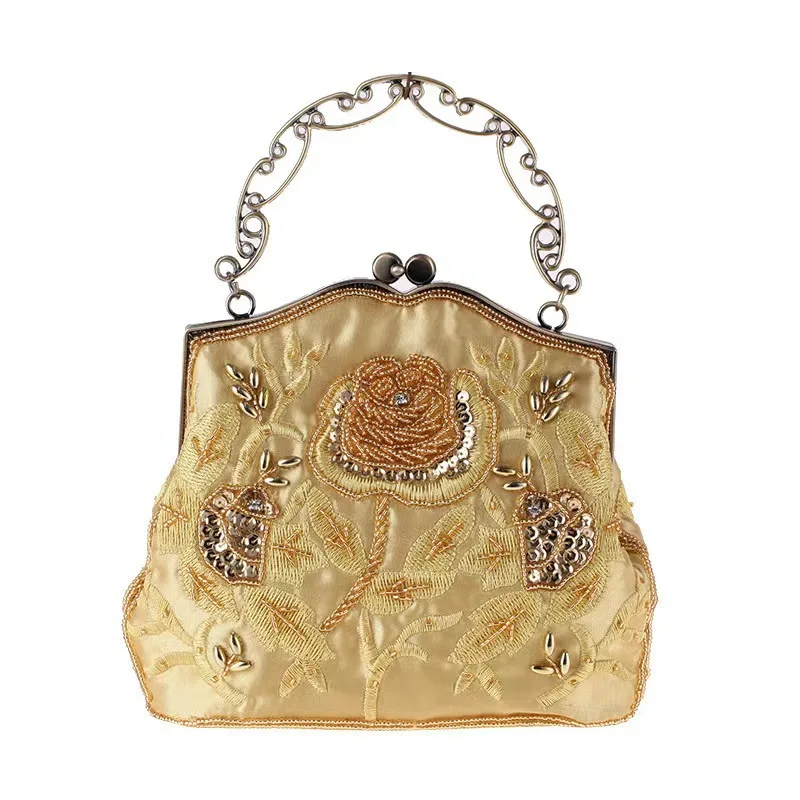 Retro Handmade Beaded Embroidered Dinner Bag Chic Festive Bride Bag Purses Handbags Bolsos De Fiesta Carteras De Mujer De Bolsos