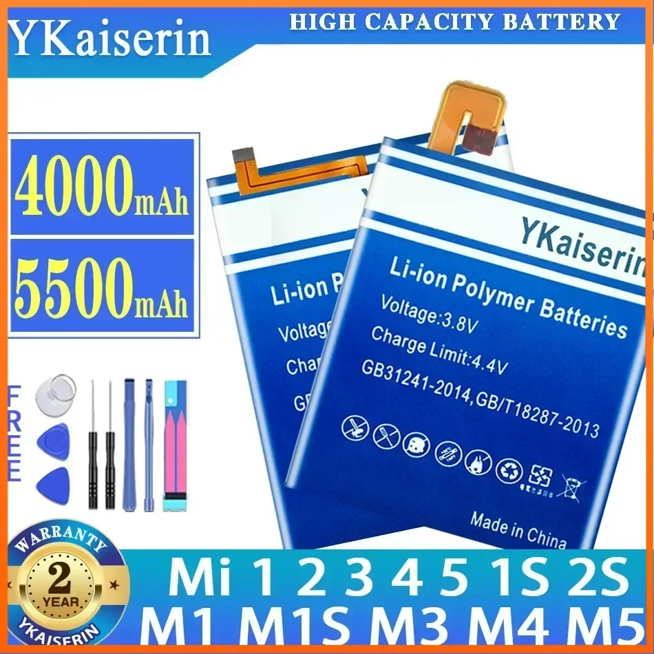 

YKaiserin BM20 BM22 BM31 BM32 BM10 Аккумулятор для Xiaomi Mi 1 1S M1 M1S 2 2S 3 M3 4 M4 5 M5 Аккумулятор большой емкости Гарантия