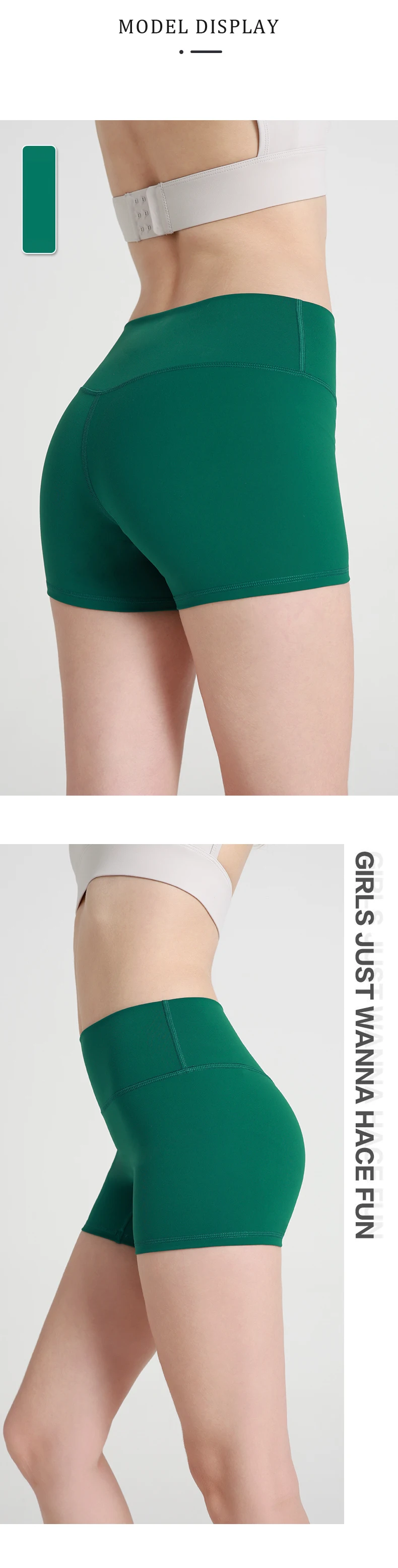 Sommer-Sonderangebot Einfarbige Damen-Sportshorts mit Hoher Taille, Elastisch, Po-Formend, Atmungsaktiv, für Jogging, Fitness und Sport – Detail 8