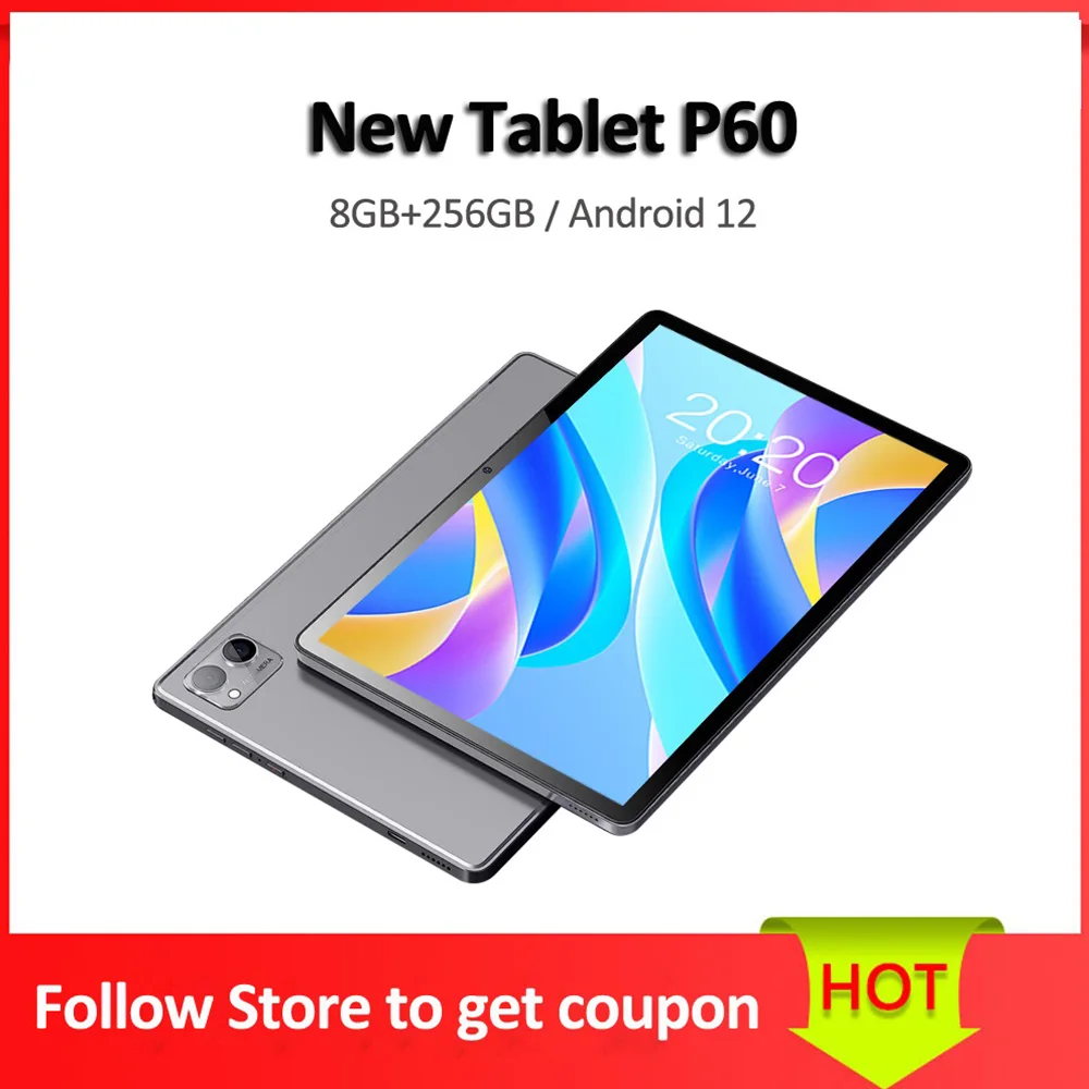 New P60 Pad 10.1 Inch Tablet Pc Octa Core 8GB RAM 256GB ROM Tablette Dual 4G LTE Network Google Phone Call Tablets Android 12.0