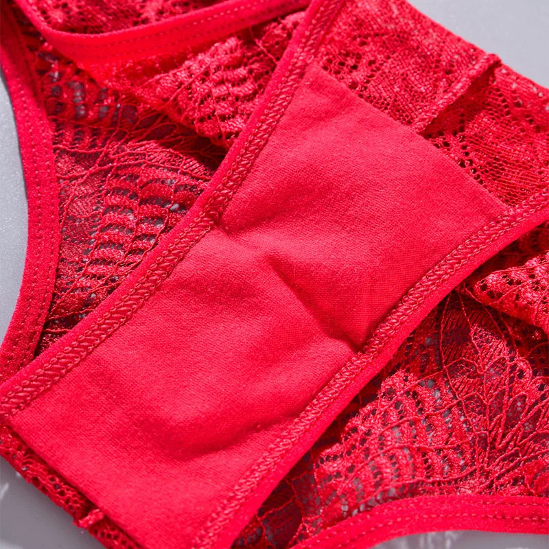 3ks nádherné krajkové duté kouzlo svádět dámské spodní prádlo pot knock prodyšné dámské kalhotky pohodlné cool spodní prádlo - náhled 3
