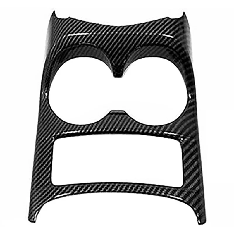 

Car Carbon Fiber Front Seat Center Control Water Bottle Cup Holder Cover Trim for J11 2014-2020