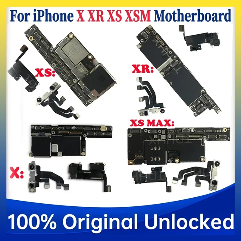 【Unlocked】Brand new original motherboard for iPhone X XS MAX XR Motherboard with full chip Main Logic board Clean iCloud