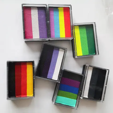 30g Customized Face Painting Colorful Rainbow Cake Split Fluorescent Water Activated  Body Art