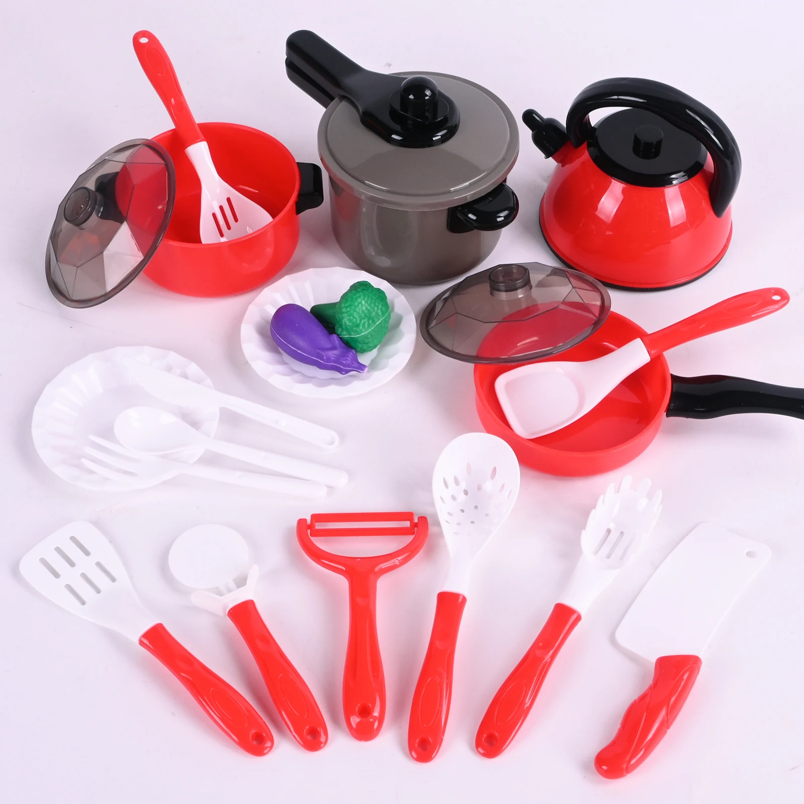 Simulatie keukengerei voor kinderen, schattig babykukenspeelgoed, complete kookset, verjaardagscadeaus voor mannen en vrouwen
