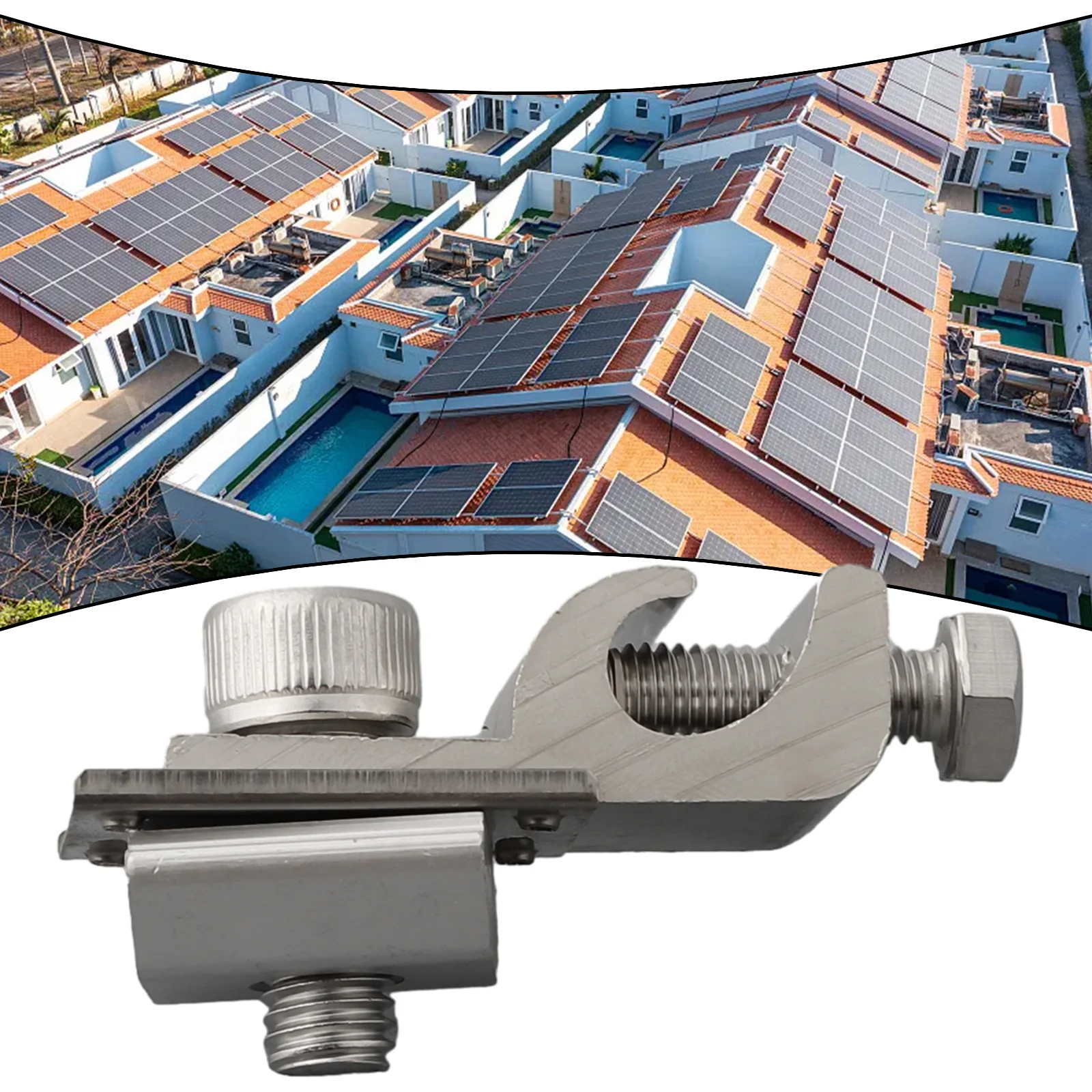 4 قطعة لوحة طاقة شمسية الأرض التأريض العروة الضوئية تصاعد قوس المشابك الألومنيوم لوحة طاقة شمسية التأريض كليب #3