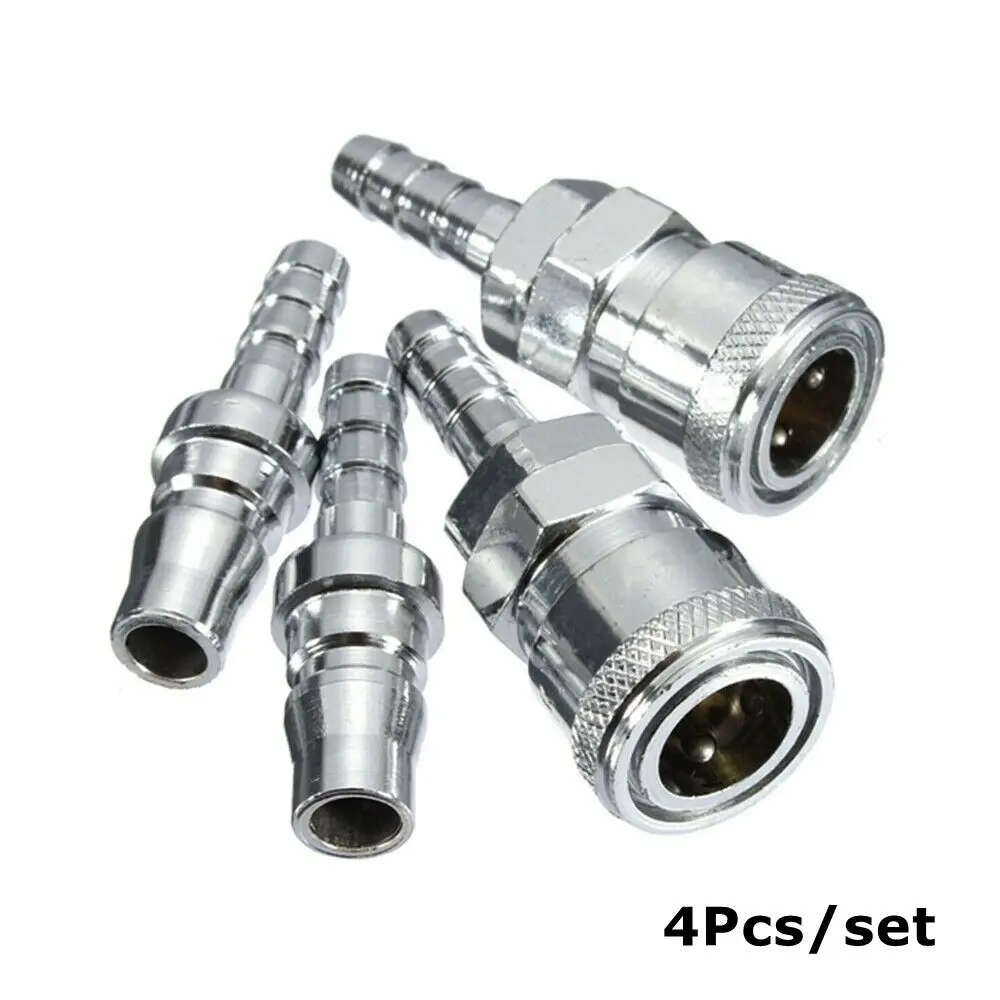 4PCS Air Compressor Hose Air Pump Connector 8mm Gas Hose Copper Nozzle Quick Release Connector For Caravans Motorhomes