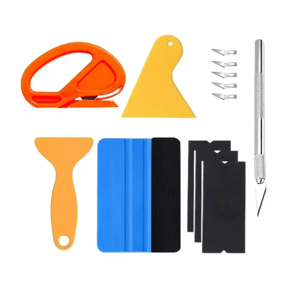 13Pcs/set Car Film Wrap Tool Kit Vinyl Spatula Vinyl Scraper Cutter For Vehicle Window Car Accessories Wrapping Tools