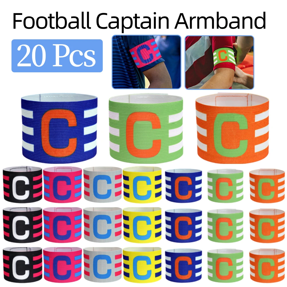 

20Pcs Kid Adults Football Captain Armband Soccer Arm Band Leader Competition Soccer Captain Group Armband Football Training