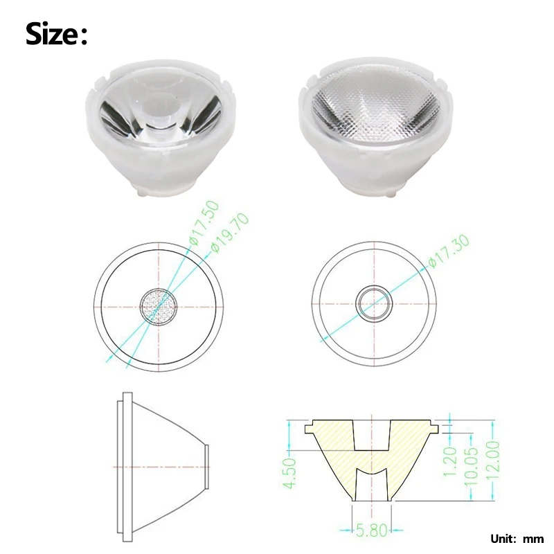 1pcs 5050-L2 XLM LED XML2 LED XHP50 LED Lens 21mm white holder 10/25/45/60 degree LED LENS/Reflector Collimator