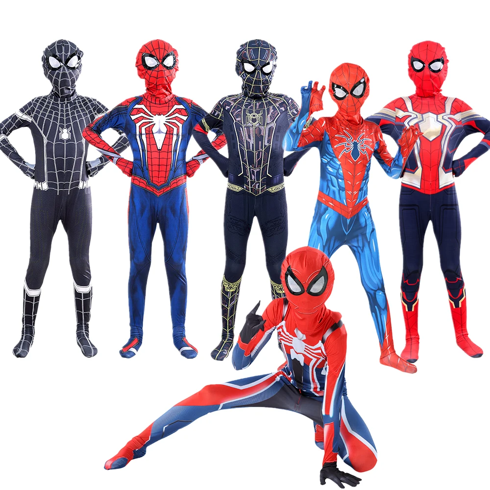 Spiderman Costume for Kids Boys Cosplay New Era War Bodysuit Superhero Zentai Suit Jumpsuit Children Adults Role Play Clothes