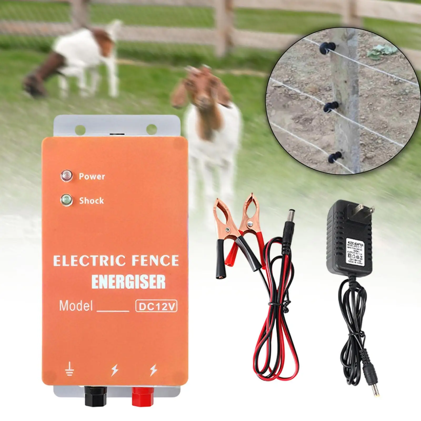 Electric Fence Energizer ABS Livestock Fence Charger Controller Powerful Farm Animal Protection for Cattle Sheep