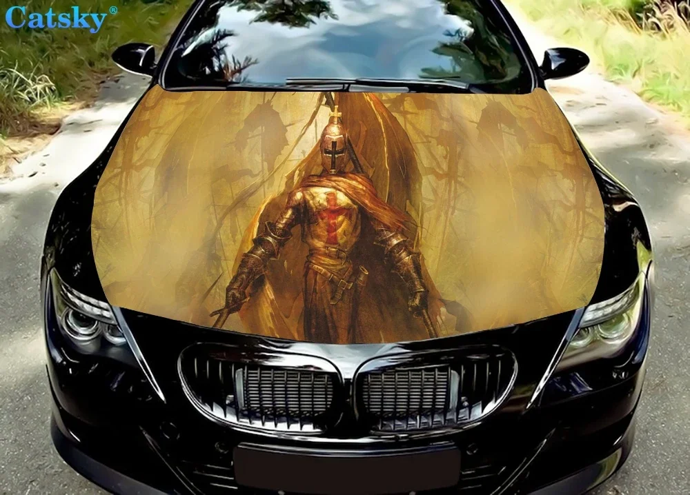 

Фэнтезийный рыцарь, виниловые наклейки на капот автомобиля, виниловая пленка, наклейки на крышку двигателя, автомобильные аксессуары, защита капота автомобиля
