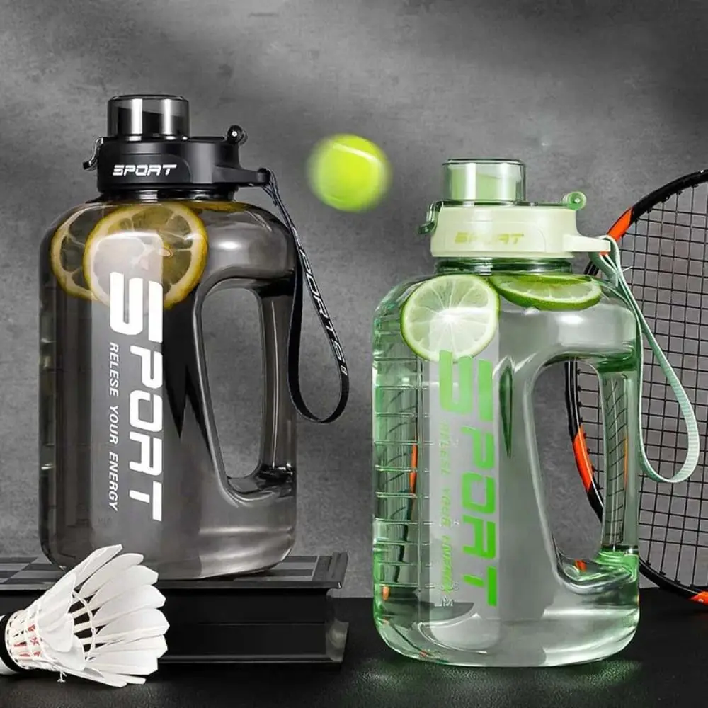 Large-Capacity Sports Water Bottle 1.2L/1.7L/2.5L Leak Proof Bicycle Water Bottle with Scale Plastic Fitness Drinking Cup