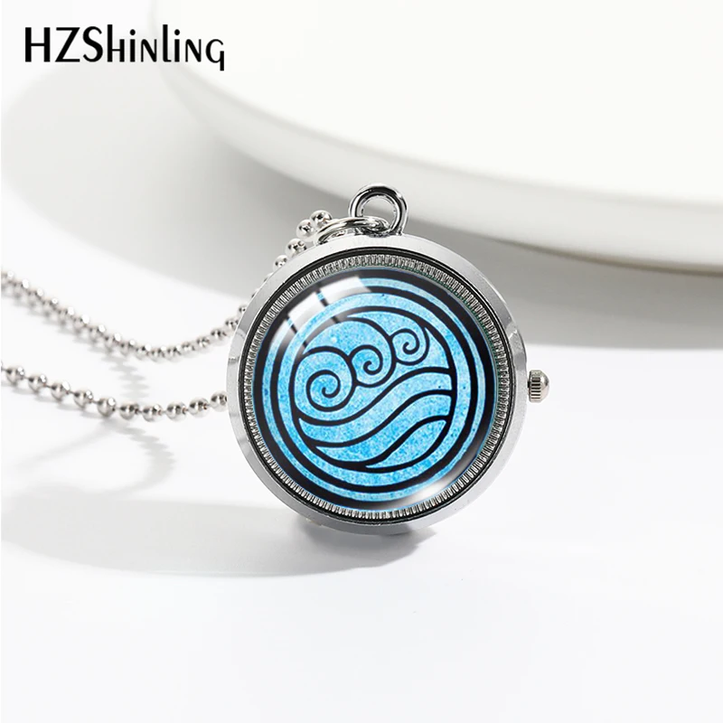 2023 New Cartoon Avatar The Last Airbender Rotate Pocket Watch Round Glass Cabochon Handcraft Necklace Pendants for Women Men