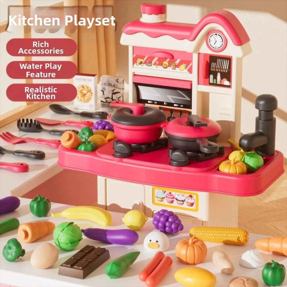 Kreative Simulation Küche Spielen Spielzeug DIY Montessori Pretend Kochen Interaktive Gemüse Nachmittag Tee-Set Pretend Spielen