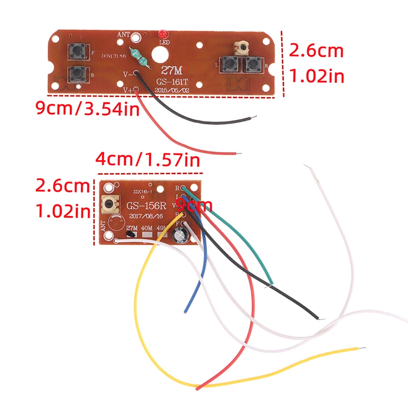 1 Set High Quality 4CH RC Remote Control 27MHz Circuit PCB Transmitter + Receiver Board For RC Car Remote Control Toys Parts