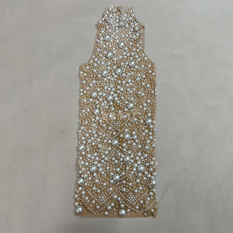 女性ステージ衣装エレガントなパールショートドレス誕生日パーティー衣装モデルショーパフォーマンス衣装セクシーなフェスティバル服 3709