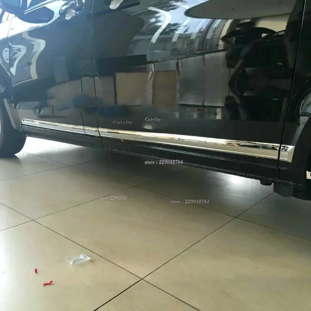 For Mercedes-Benz Vito W447 2016-2020 Car styling detector Stainless Steel chrome Side Door Body Cover trim sticks Strip Molding