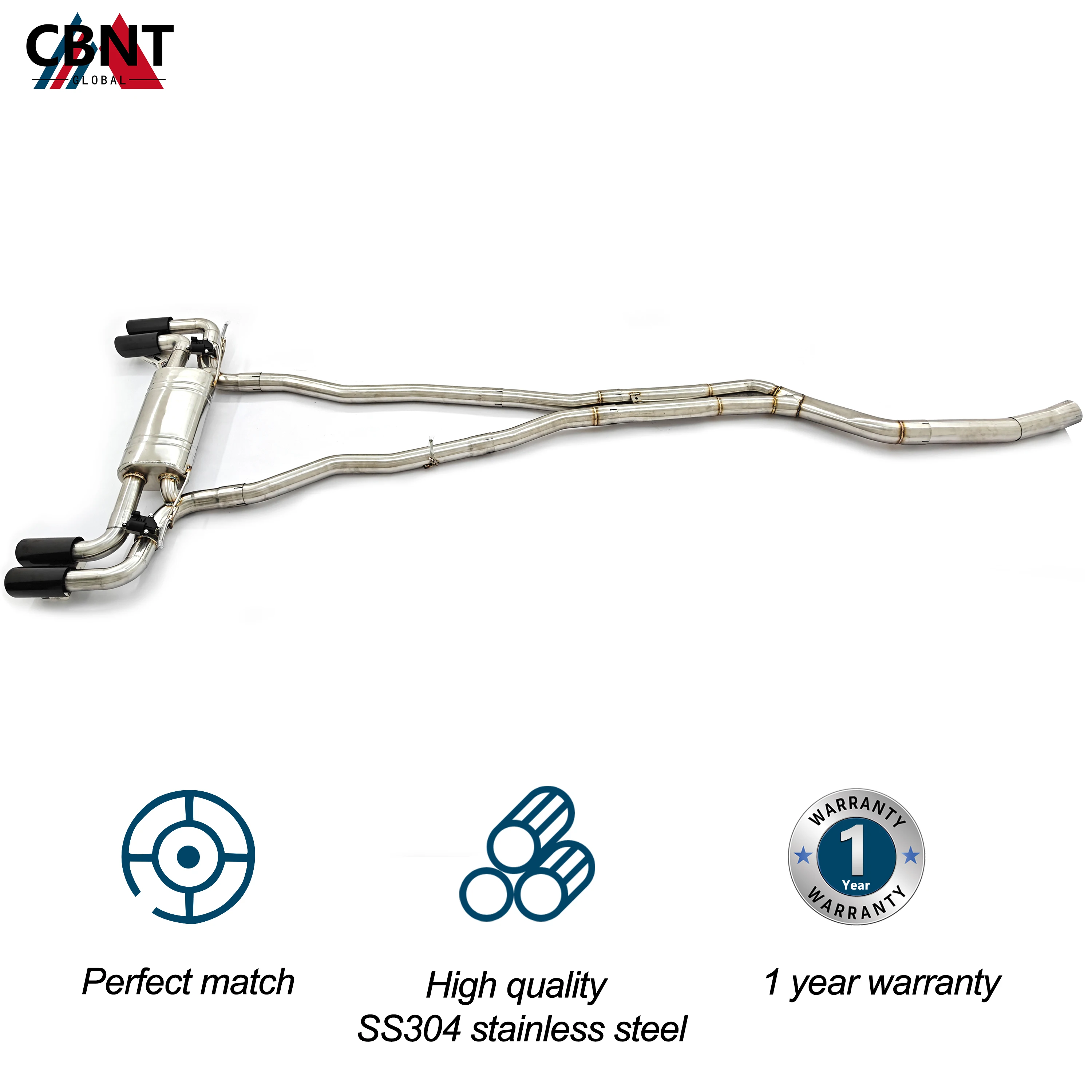 CBNT Valvetronic Exhaust-pipe for BMW 5 Series B58 G30 G31 G38 540i 3.0T Tuning SS304 Quality Exhaust Catback Muffler with Valve