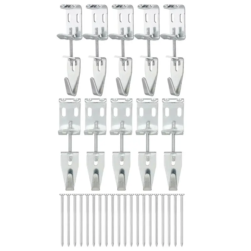 ABVC 10 Pcs Adjustable J Hooks For Picture Hangers - Mirror Hanging Kit With Hangers For Pictures And Frames