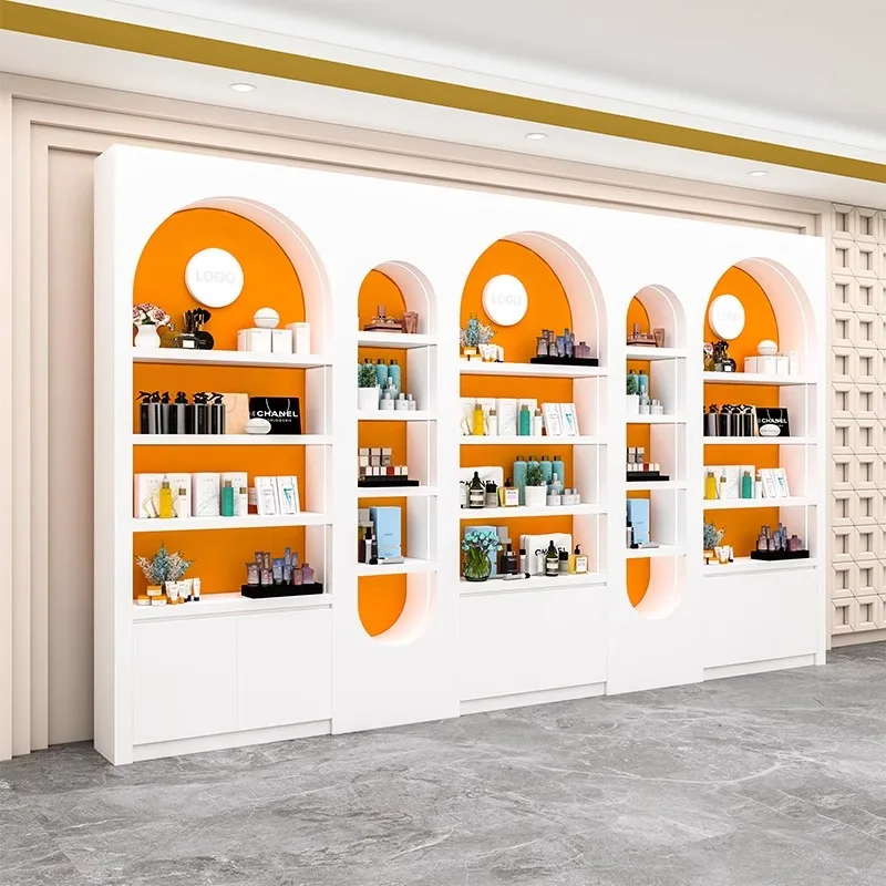 YTYIN خزانة طلاء الأظافر عرض موقف عرض مستحضرات التجميل لأكياس الأحذية ومستحضرات التجميل حامل عرض متعدد الاستخدامات لمنتجات الجمال