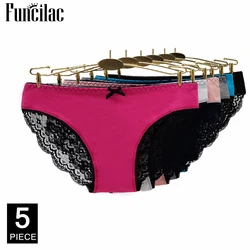 Women Underwear Sexy Hipster Floral Lace Panties Briefs Ladies Knickers Intimates Lingerie M L XL 5 Pcs/set