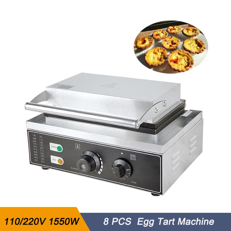 Electric 110/220V 8 Holes Non-Stick Small Mini Tartlet Tart Press Machine Egg Tart Machine Presser Fruit Plate Maker