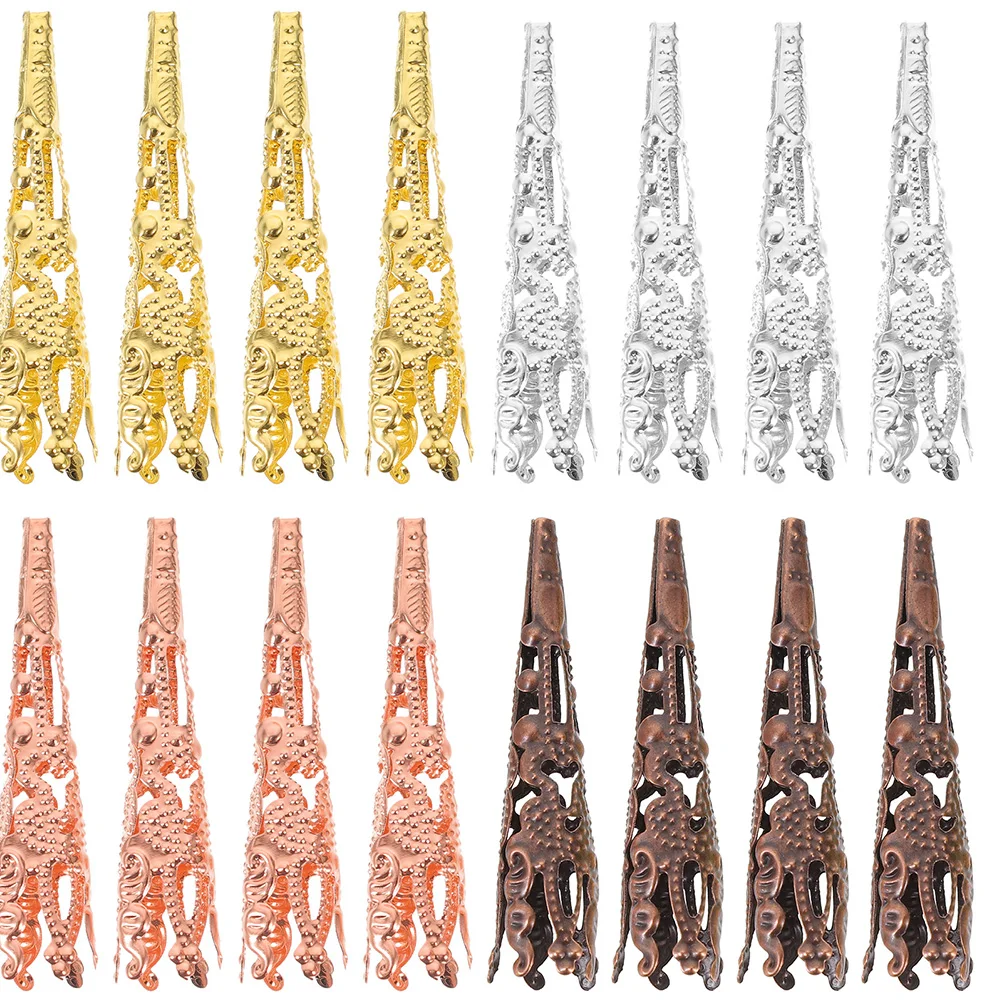 

60pcs For Jewelry Making Metal Bead End Caps Handcrafted Hollow Design Diy Jewelry Accessories Spacer Bead Caps Wholesale Bulk