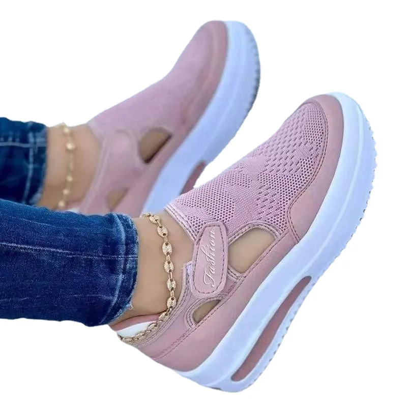 NEW Women Vulcanized Sneakers Platform Solid Color Flats Ladies Shoes Casual Breathable Wedges Walking Sneakers Zapatillas Mujer