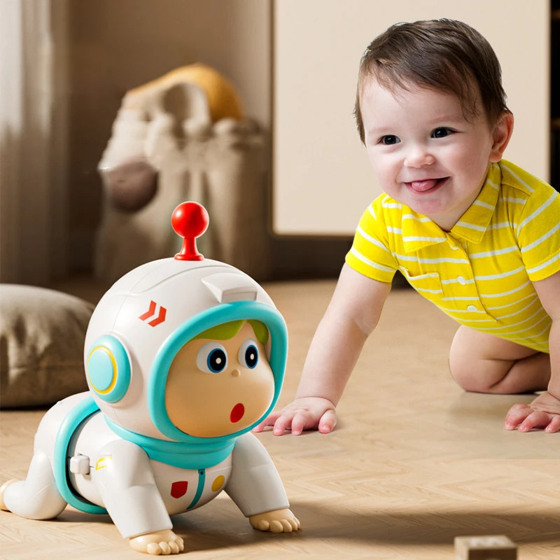 1 pz Cartoon Baby Electric Climbing Doll Toys apprendimento precoce Talking Toys telecomando 0-3 mesi Baby Head Up Training Toys