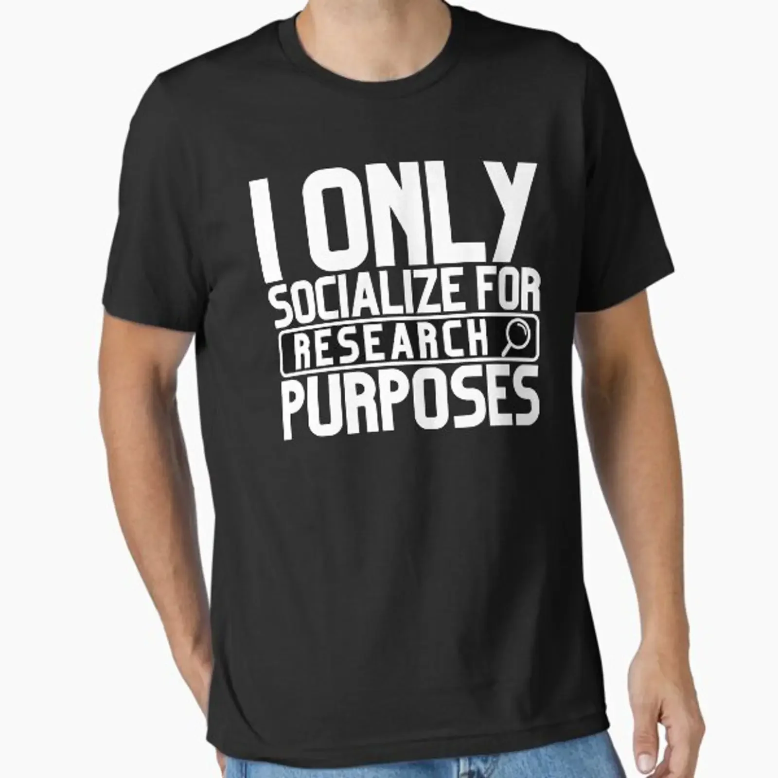 I only socialize for research purposes Essential T Shirt vintage Washed fashion Unisex Slightly Versatile streetwear