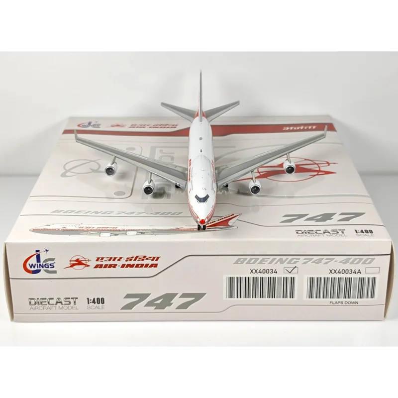 

JC Wings Diecast 1/400 Scale XX40034 Air India B747-400 VT-ESP Alloy Aircraft Model Collection Ornament Decoration
