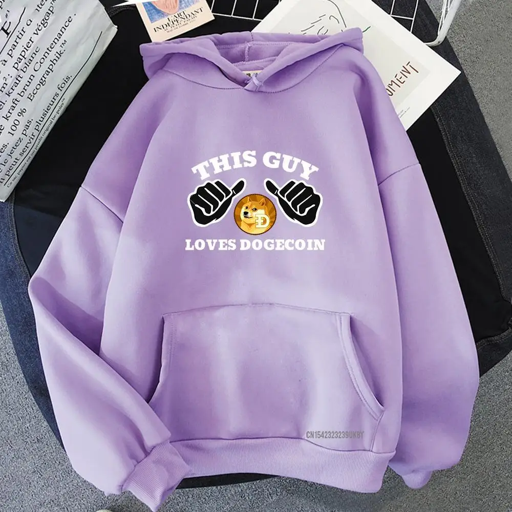 

Cute Loves Dogecoin Hoodie Women Long Sleeved Hip Hop Vintage Harajuku Clothes Men Aesthetic Hoodie Anime Tops Lounge Wear