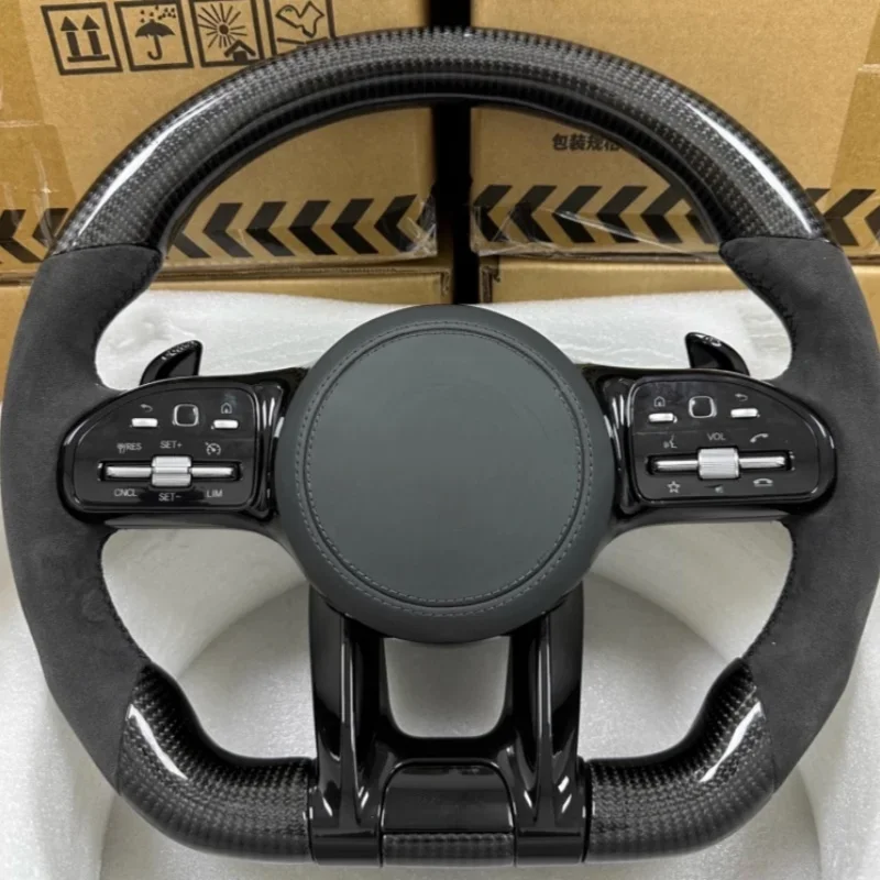 

LED Car Steering Wheel Carbon Fiber leather For Mercedes Benz G-Class G Wagon G63 AMG G350 G500 G550 Car Interior Accessories