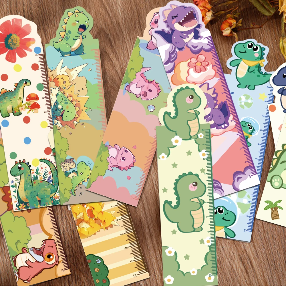30 Stück Cartoon-Dinosaurier-Lesezeichen, Leseseiten, Bücher, beschriftet, Schule, Schreibwaren, DIY, ästhetische Lesezeichen, Papierkarten