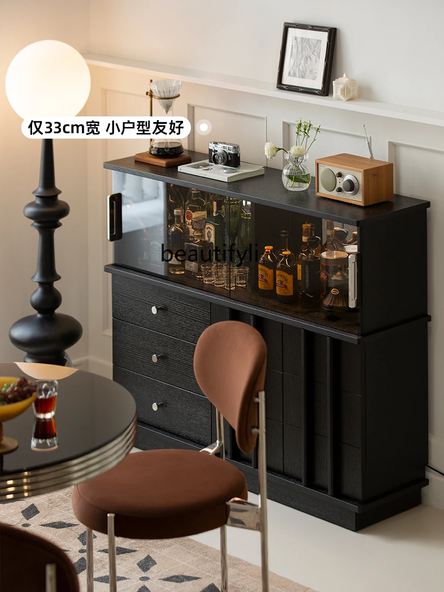 Nordic Style Light Luxury Sideboard Cabinet Sofa Back Cabinet Wine Cabinet Stone Plate Simple Modern Cabinet