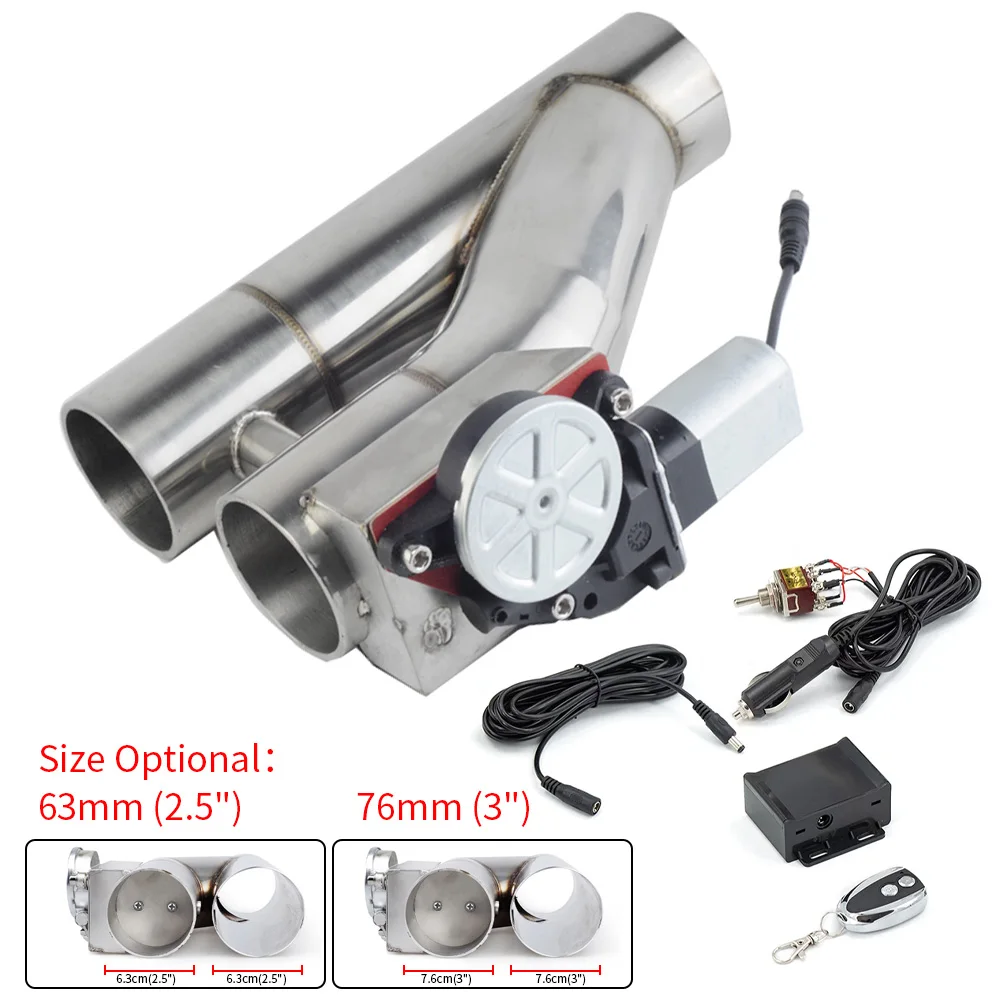 

2.5" 3.0" Electric Exhaust Cutout Downpipe E-Cut Out Valve W/ Controller Remote and Manual