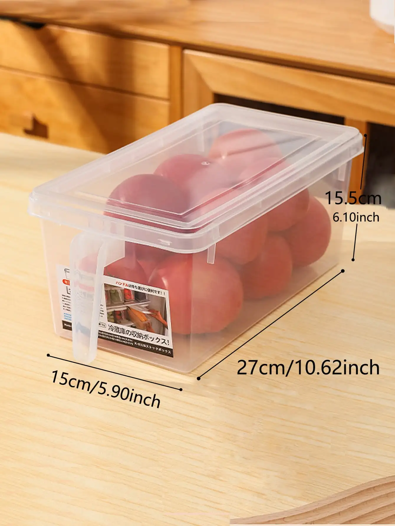 1 transparent large refrigerator storage box sealed crisper box Kitchen fruit and vegetable storage box